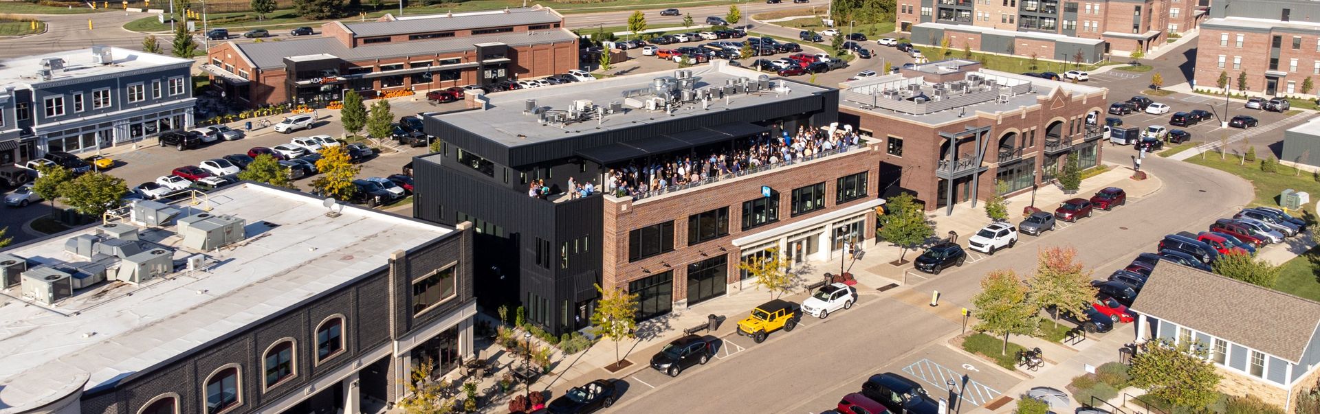 Drone view of MichiganLabs building