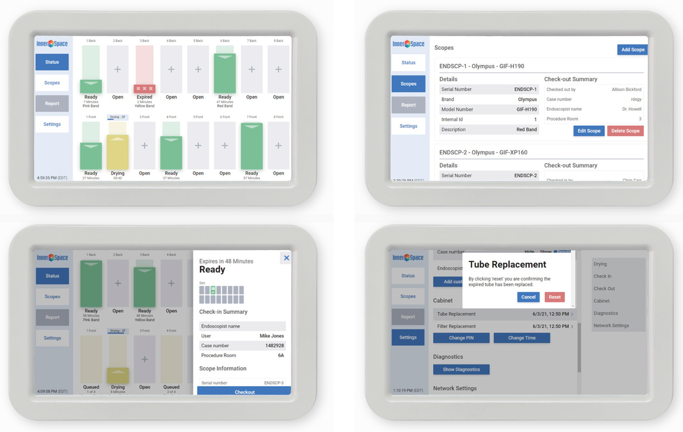 Application screens
