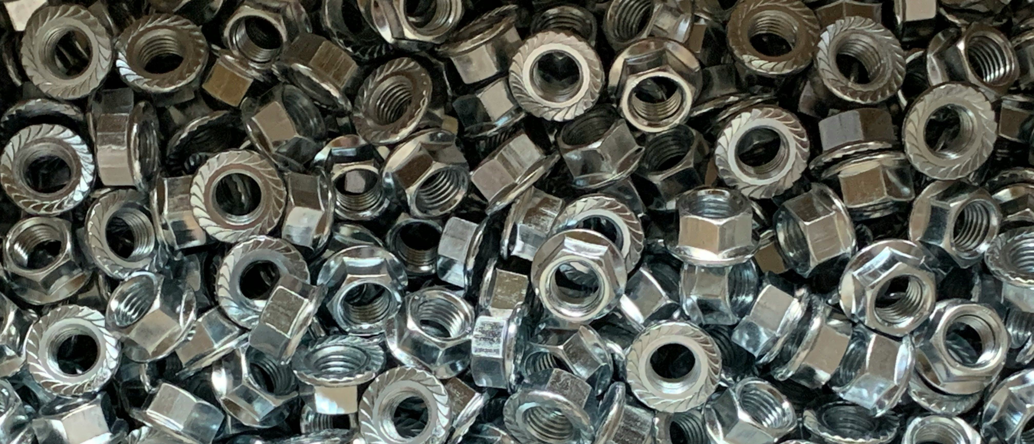 large pile of bolts